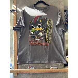 Funko Pop Tee  Mens T-Shirt Sonic the Hedgehog Shadow Short Sleeve Size L Gray